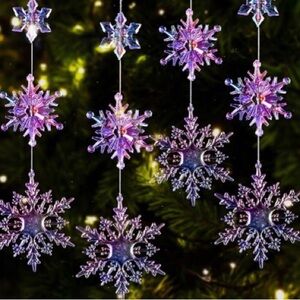 36 PInk Snowflake Holiday Ornaments